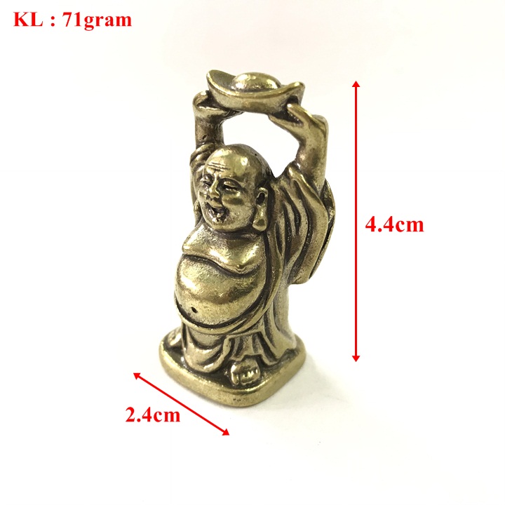 Tượng Đồng Phật Di Lạc Nâng Đỉnh Vàng - SP005317 